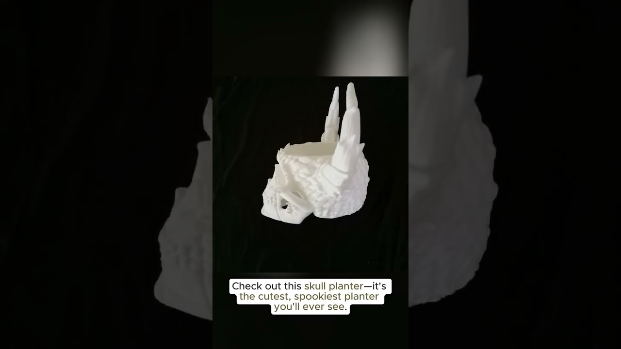 3D Printed Skull Shape Planter  