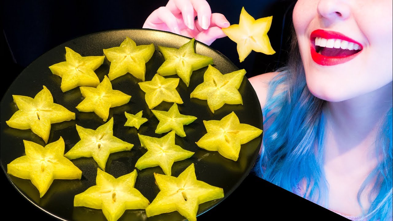 ASMR: Super Juicy Starfruit | Carambola Stars ~ Relaxing Eating Sounds [No Talking|V] 😻