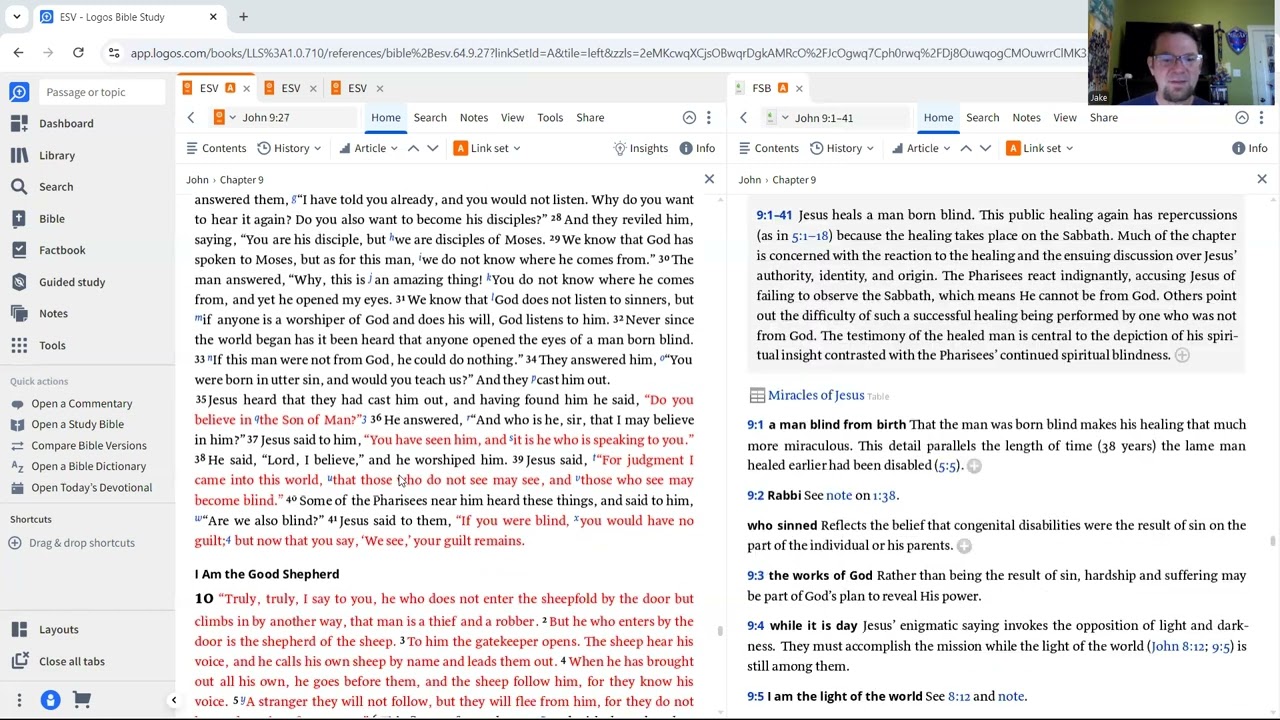 John Ch 9 Man born blind healed The problem of pain and suffering  in light of good God