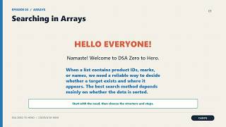 Searching in Arrays | DSA | Data Engineering Interviews Ep 03
