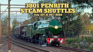 3801 Penrith Steam Shuttles - July 25th & 26th, 2026