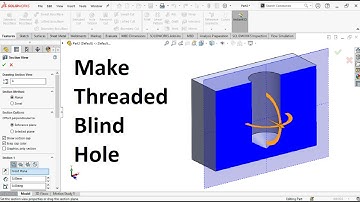 Making blind threaded hole in solidworks