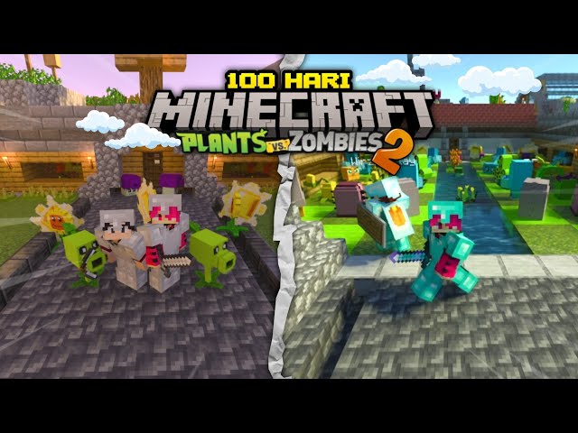 100 Hari Minecraft Plants Vs Zombie Part 2!! Akhirnya Perjalanan Ini Berlanjut class=