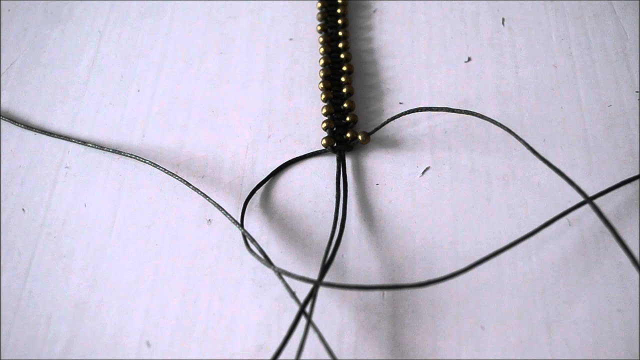How to - DIY macrame bracelet with beads - YouTube
