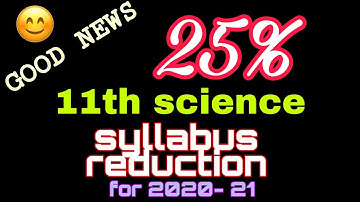 11th science syllabus reduction for academic year 2020-21 #physics#chemistry#biology