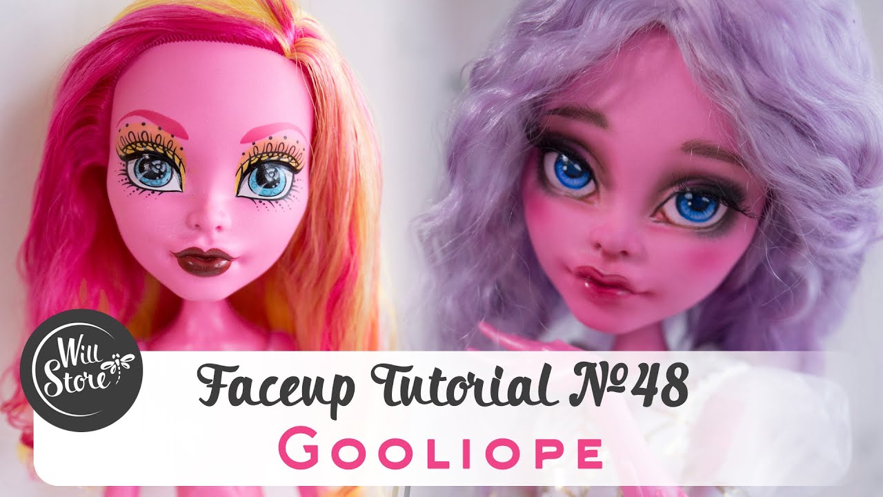 Faceup Tutorial №48 Gooliope Jellington OOAK Monster High Custom doll repaint by WillStore