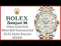 ▶Rolex Datejust 36 Yellow Gold/Steel White MOP Diamond Dial & Jubilee Bracelet - REVIEW 126233