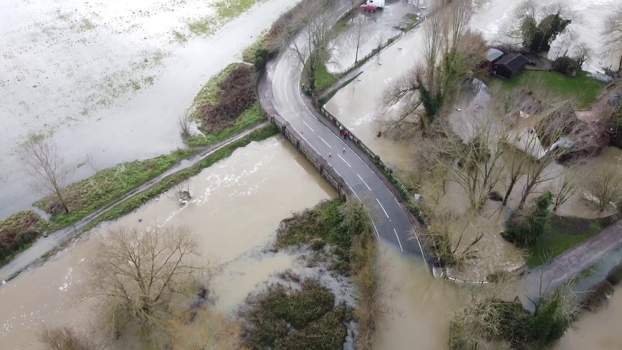Flooding At Paper Mill Lock Chelmsford Essex Dji Mavic Mini Drone HD