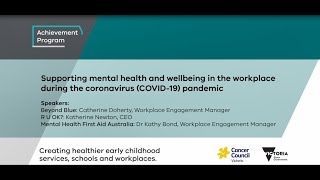 Supporting mental health and wellbeing in the workplace during the coronavirus (COVID-19) pandemic