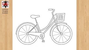 How to Draw a Bicycle Drawing Easy Sketch | Cycling Bike Art Step by Step Outline