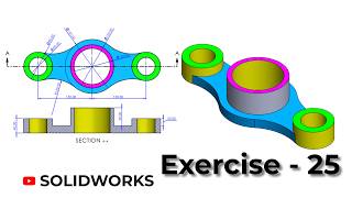 SolidWorks Part Modeling Exercise 25 | 3D CAD Practice for Beginners