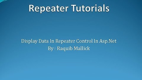 Display Data In Repeater Control