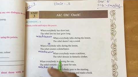 STD 8 English unit 3 video 1