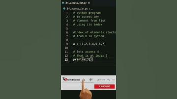 Python Program To Access Element From The List | List Indexing In Python | Tech Blooded | #Shorts