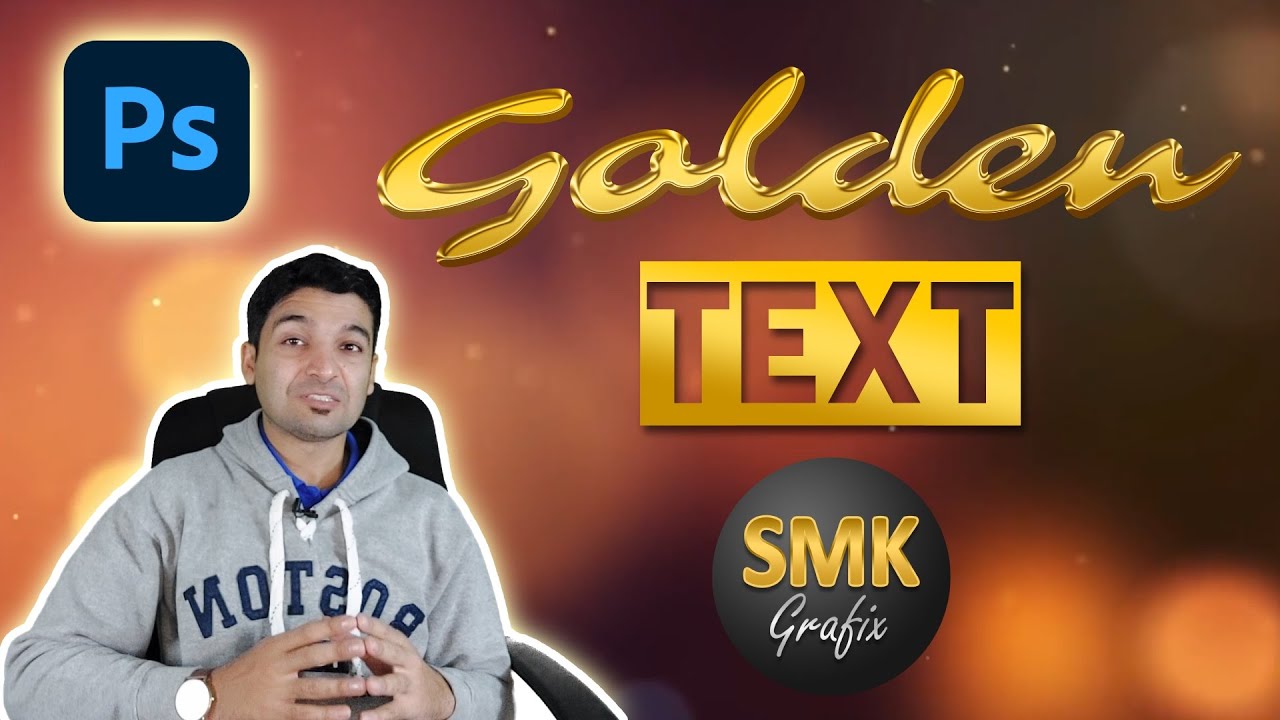 How to write Golden Text in Adobe Photoshop - Urdu Hindi