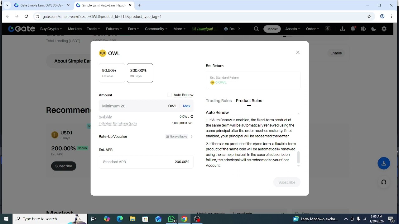 🌟 Gate Live Bonus Task Simple Earn OWL