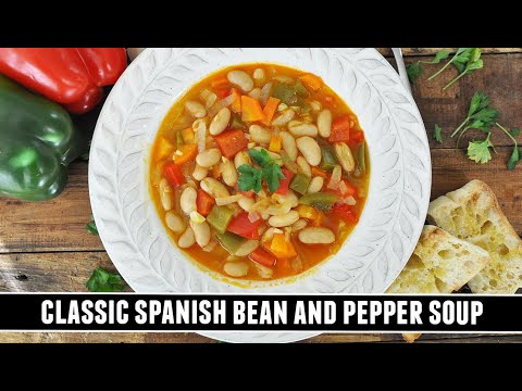 Spanish white bean and pepper soup, from the video