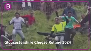 Gloucestershire Cheese Rolling 2024 sees hundreds brave Coopers Hill despite 'unsafe' warnings