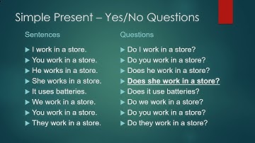 Simple Present - Yes  No Questions
