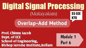 Module 1|Part 6|Digital Signal Processing|Filtering of long sequences : Overlap Add Method|KTU