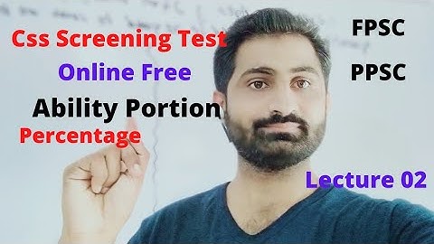 CSS Screening Test Online preparation||Lecture 02||General Ability || percentages