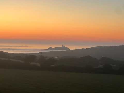 Cornwall Webcam Godrevy Lighthouse & Gwithian Beachl, 24/7 UK Coastal View, Gwithian