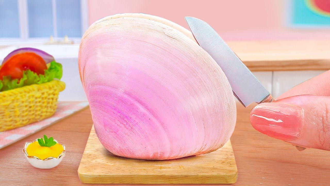 Советы для любителей морепродуктов 💖 Миниатюрные хрустящие жареные моллюски с чесночным хлебом и ...