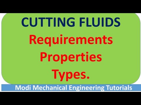 types of cutting fluids | Properties of Cutting Fluids | Requirements of cutting fluids