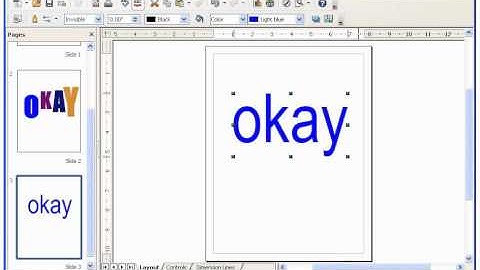 T2 graphic text in OpenOffice Draw / LibreOffice, multi-color text, text modifying in Draw