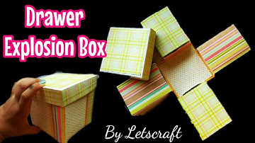Explosion Box with Drawers by Letscraft | Most easy explosion box tutorial!