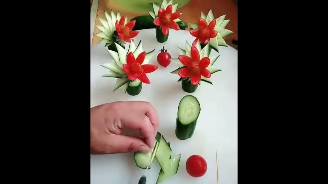 Hiasan Makanan Bentuk Bunga Dari Buah & Sayur