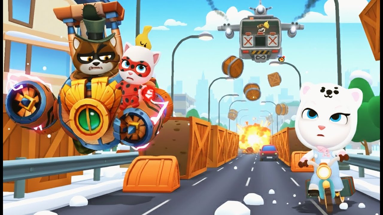 Talking Tom Hero Dash Ladybug Angela VS Gold Run Polar Bear Angela: Which Boss Fight is Better?
