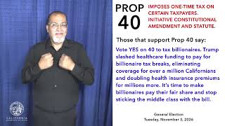 Proposition 40 - November 3, 2026, California General Election, Quick Reference Guide (Asl)