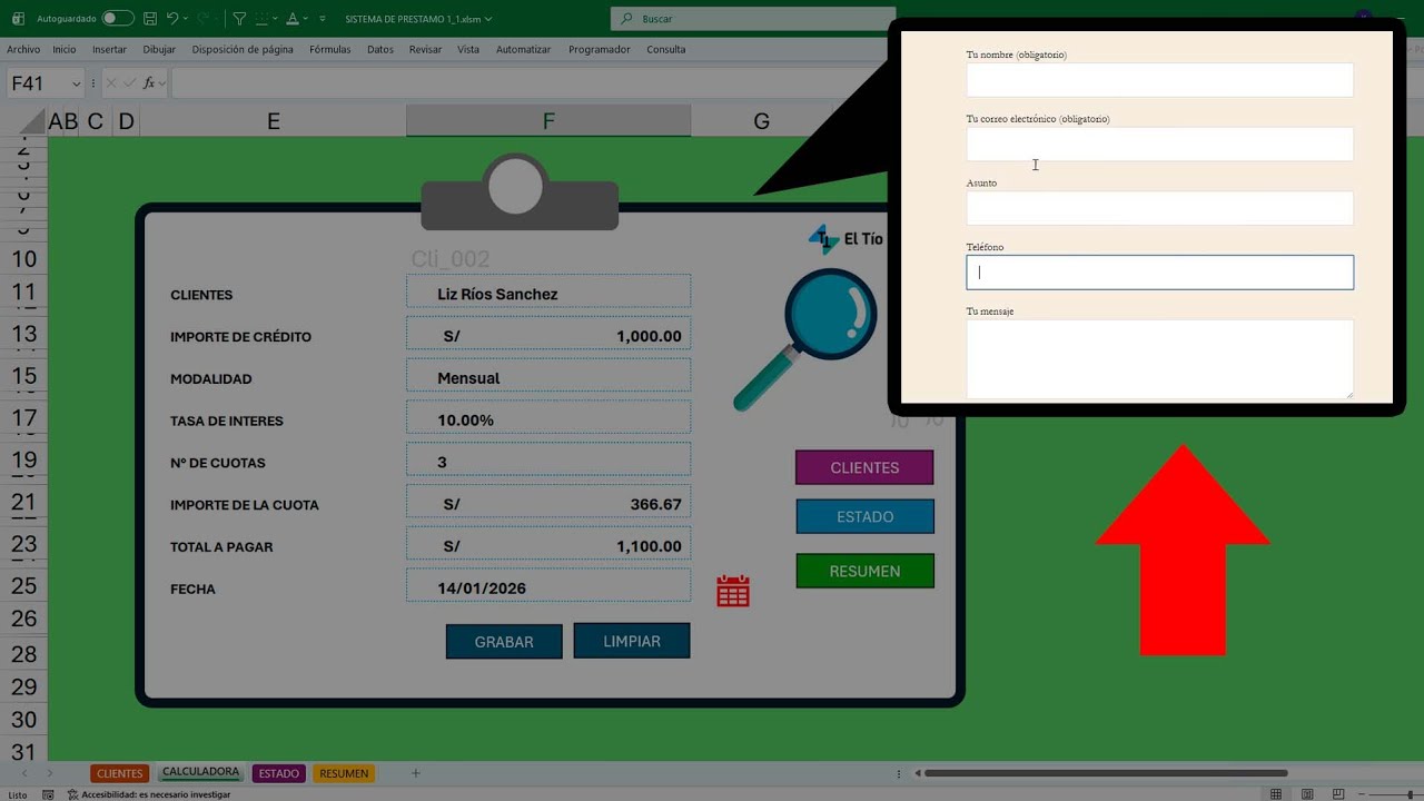 Plantilla de PRESTAMOS y COBROS Gratis en EXCEL