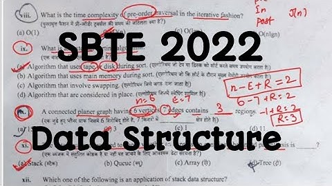 Data Structure & Algorithm Using C II SBTE 2022 MCQ II