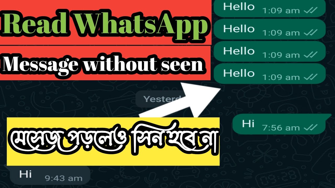 Read message without seen|WhatsApp|মেসেজ দেখবেন বাট সিন হবে না.check