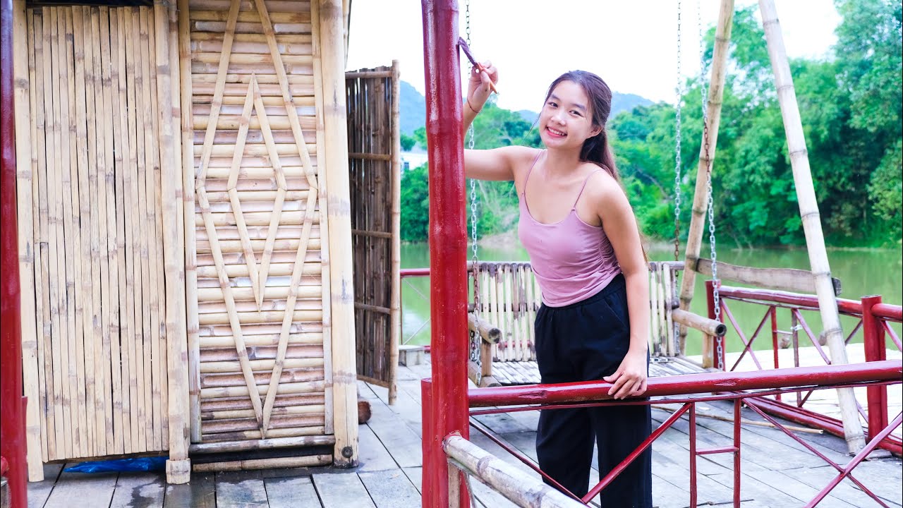 Girl living on the lake - restoring old house - building new project - off grid living