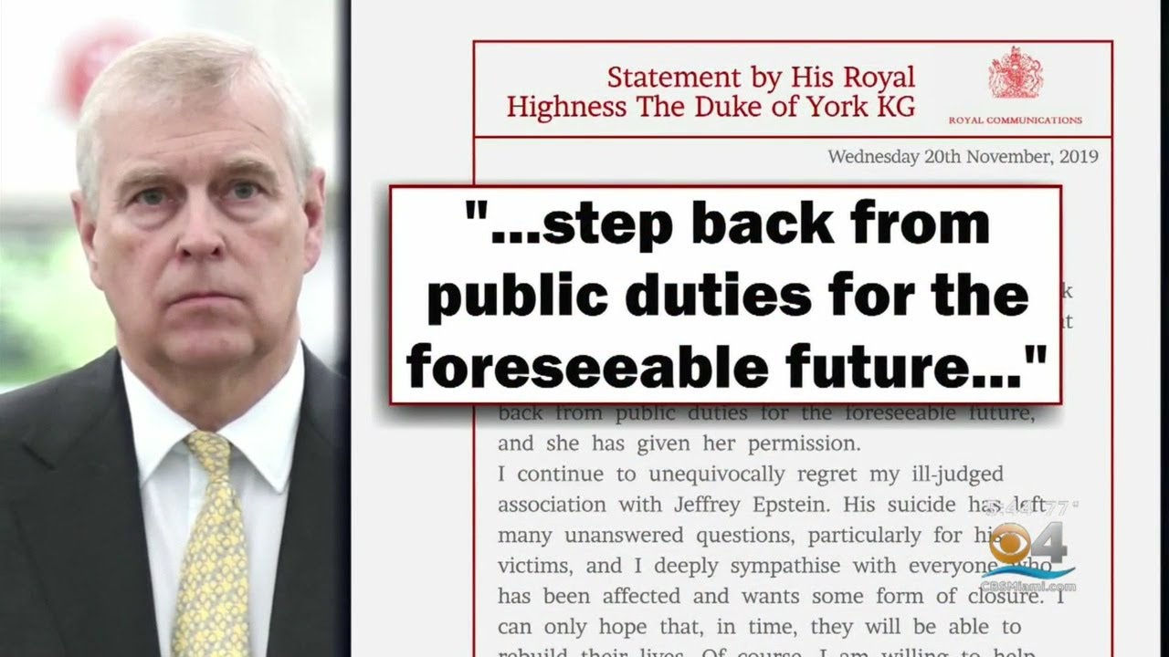 Prince Andrew Stepping Down From Public Duties