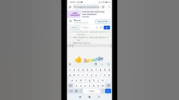 Find the most repeated word in a sentence #lavanya #python #viral #repeatedword #find #shorts #video