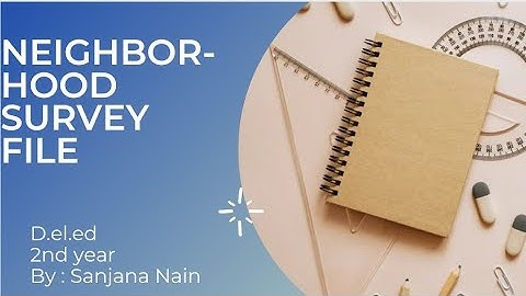 Neighborhood Survey || spiral file || English medium || D.el.ed 2nd year || b.Ed.