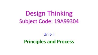 Principles And Process Of Design Thinking-Design Thinking-19A99304