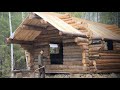 Rustic Log Cabin Roof Build | family visits Secluded Forest