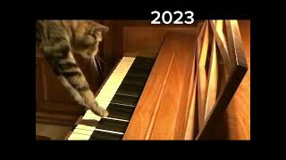 Keyboard cat then vs now (RIP Bento)