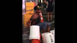 Street drumming in NYC.  Alphonse Nicholson