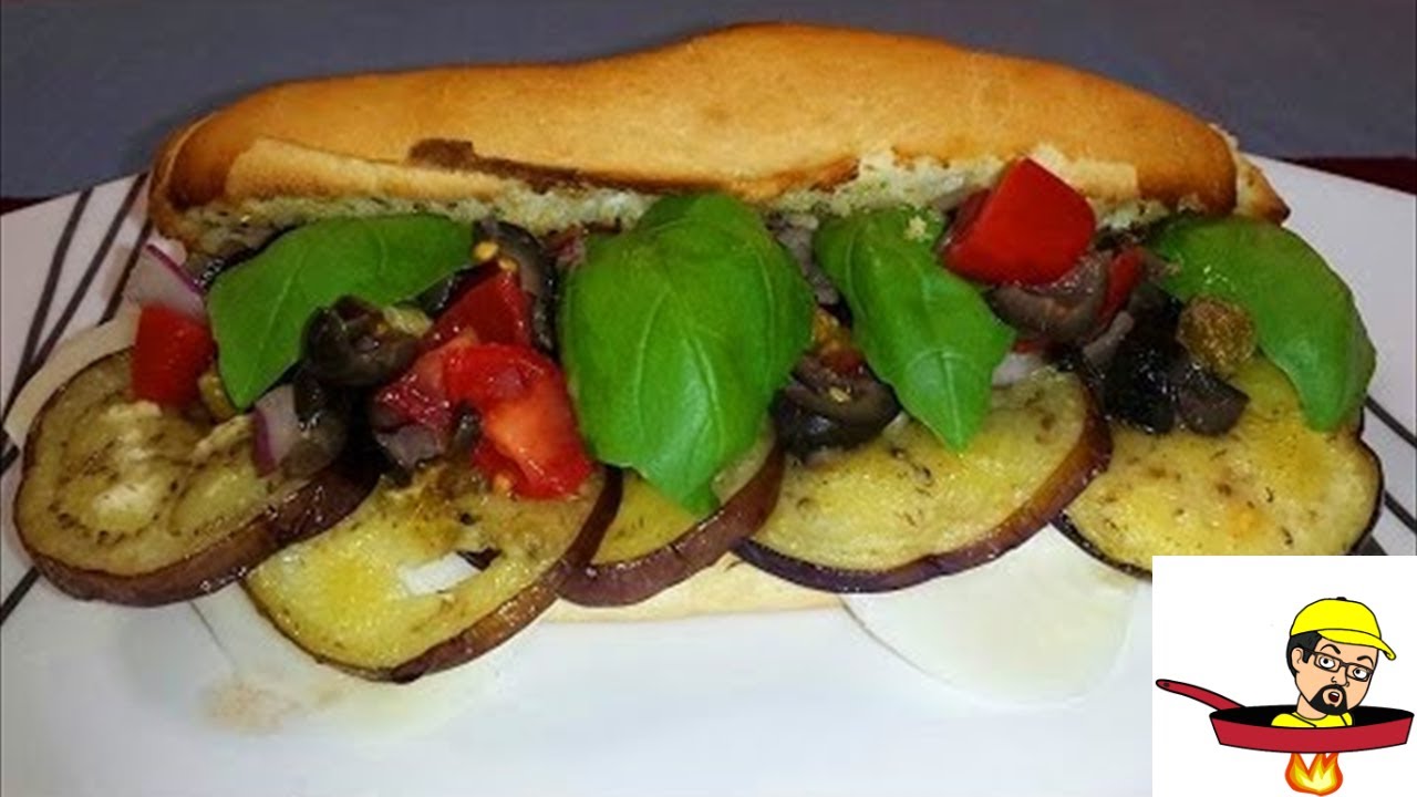 Grilled Eggplant & Mozzarella Sandwich Vegetarian YouTube