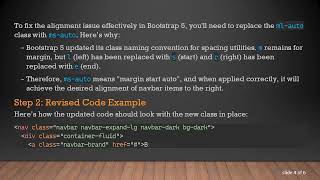 Fixing ml-auto Issue in Bootstrap 5 Navbar