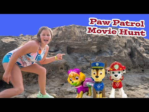 Assistant Hunts for Paw Patrol Movie Toys Hidden on the Beach