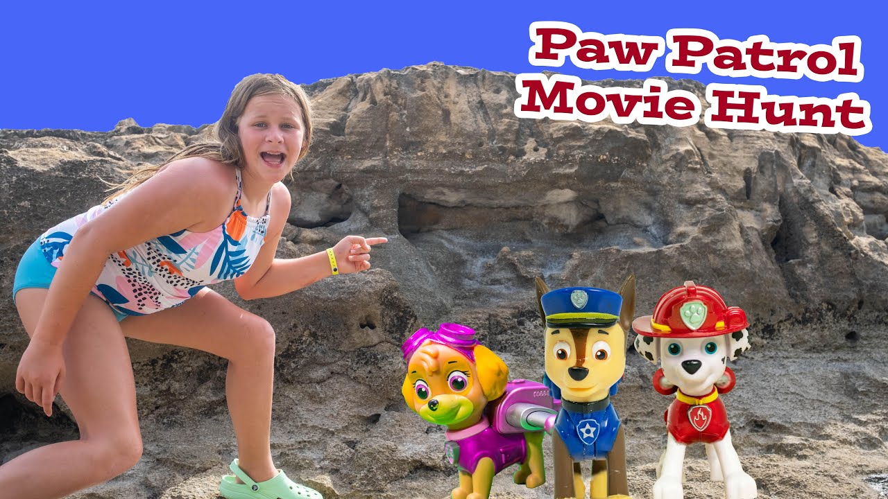 Assistant Hunts for Paw Patrol Movie Toys Hidden on the Beach YouTube