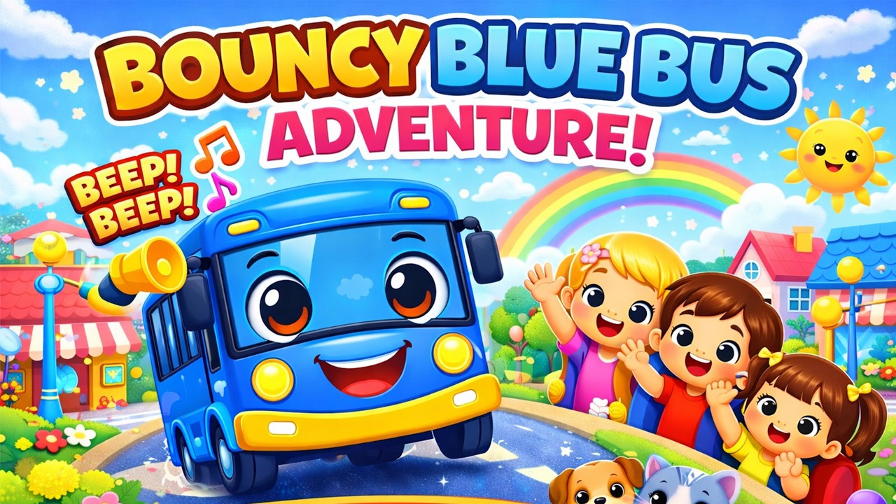 The Big Blue Bus Song 🚍 | Fun Animated Nursery Rhyme for Kids