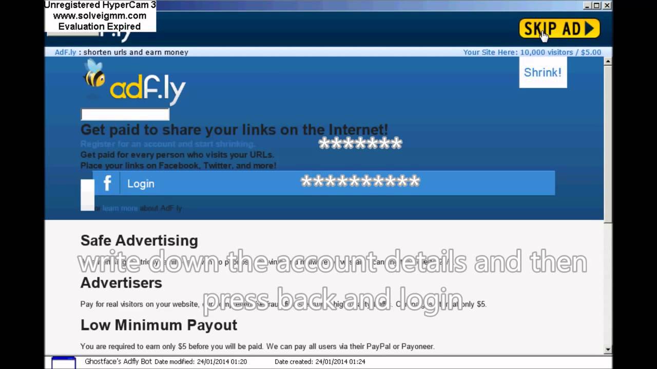ADF.ly BOT working 2014 [No Survey] - Ghostface's Adfly Bot